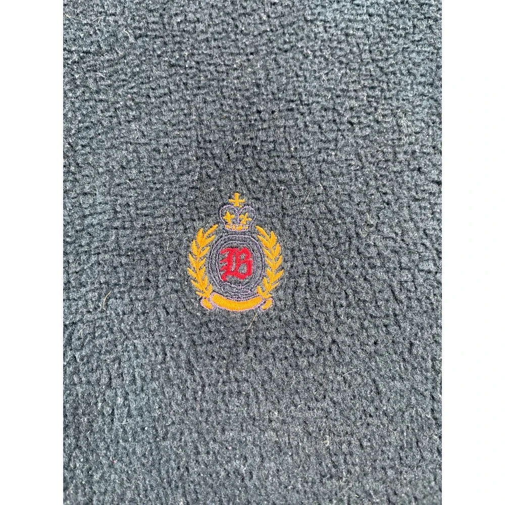 Bugle Boy Fleece Pullover Mens XL Teal Excellent Vintage 1/4 Zip Crest Logo